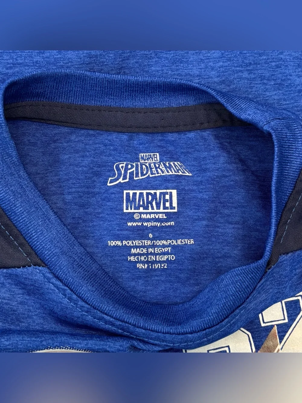 Marvel Spider-Man 62 Shorts Set Boy Sz 6, T-shirt & Shorts, Royal Blue Navy